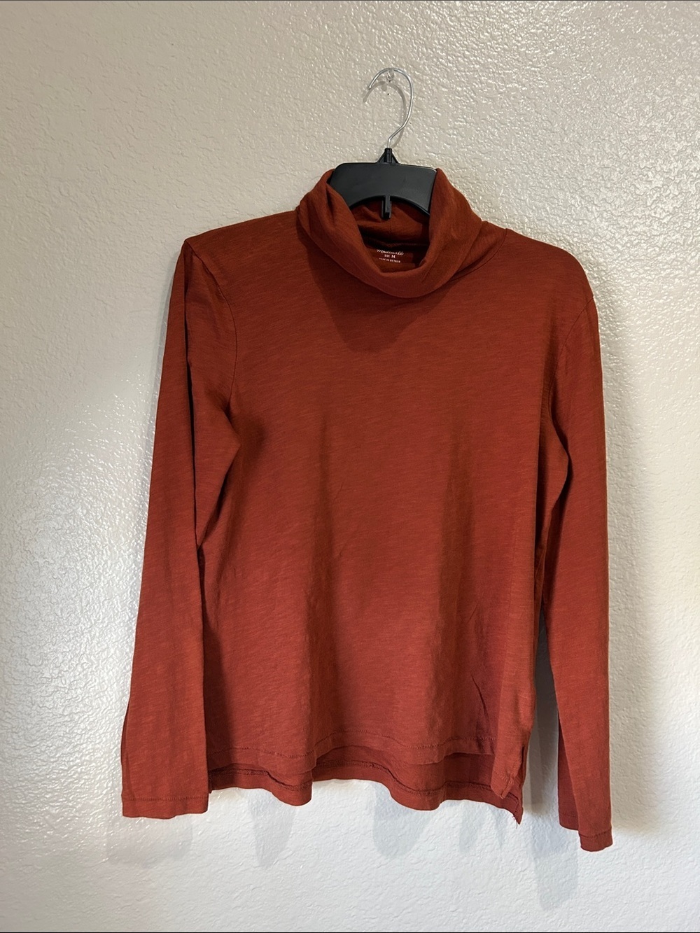 Madewell Rust-Red Lightweight Turtleneck Top Sz M Summer Casual Boho TC0048